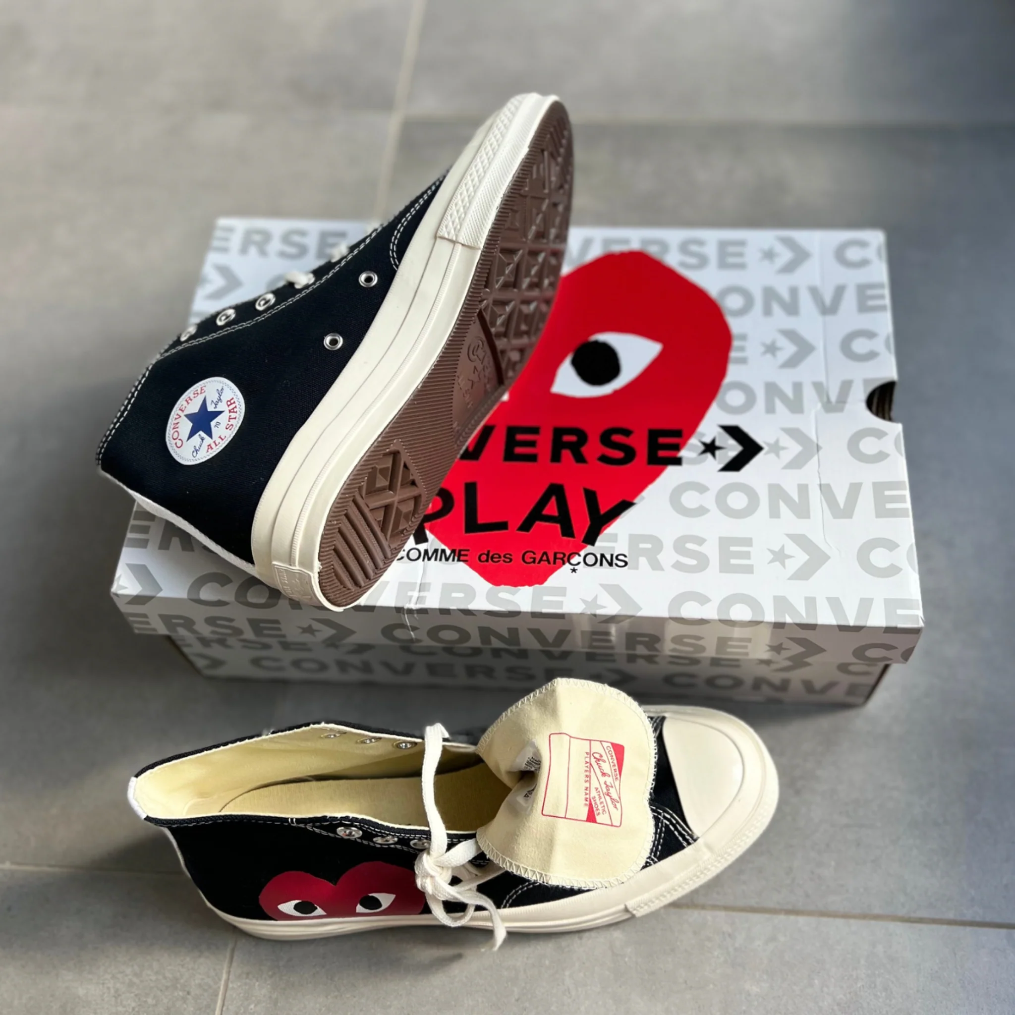Converse Chuck Taylor All Star 70 Hi Comme des Garcons PLAY Black - Image 5